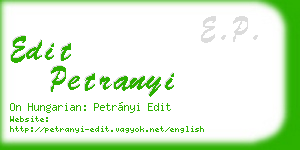 edit petranyi business card